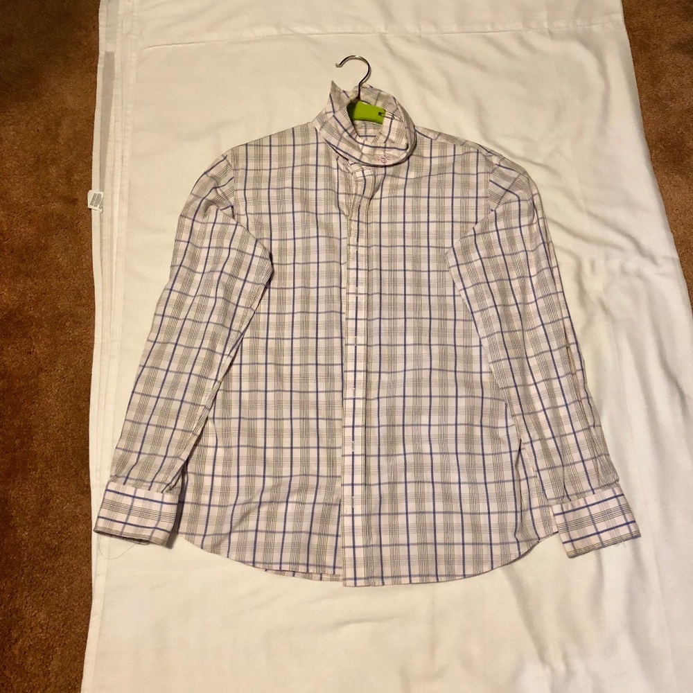 Tailored Sportsman Shirt White-Blue Plaid 38 1327 -11